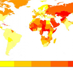 Map showing levels of international friendship by country