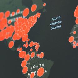 Illustration showing global pandemic spread
