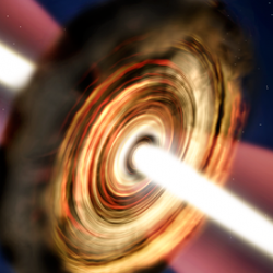 Artist’s impression of the disc and outflow around the massive young star