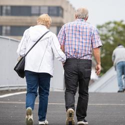 Older couple walking