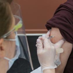 Patient receiving a COVID-19 vaccination