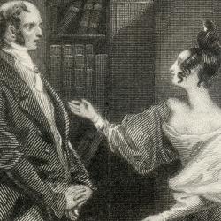 Engraving of scene from Pride and Prejudice