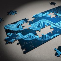 DNA jigsaw with pieces missing
