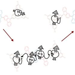 Artist's impression of aligned spins in an organic semiconductor