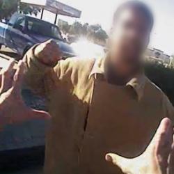 Screen capture from a Rialto PD officer's body-worn-camera