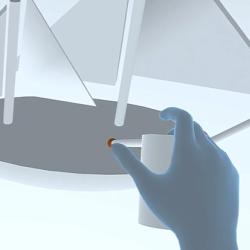 Modelling a sailboat in virtual reality.