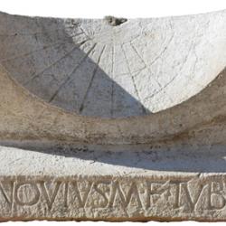 The sundial pictured after excavation