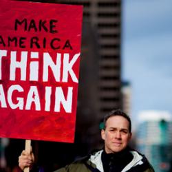 Protester in Seattle, US