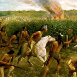 1904 painting "Attack on New Ulm" by Anton Gag