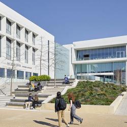 Exterior view of the Ray Dolby Centre, the new home of Cambridge's Cavendish Laboratory