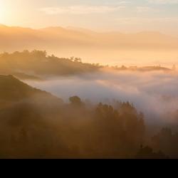 misty mountain scene