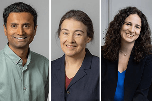 From left to right: Dr Sai Shivareddy, Professor Dame Clare Grey and Dr Giorgia Longobardi