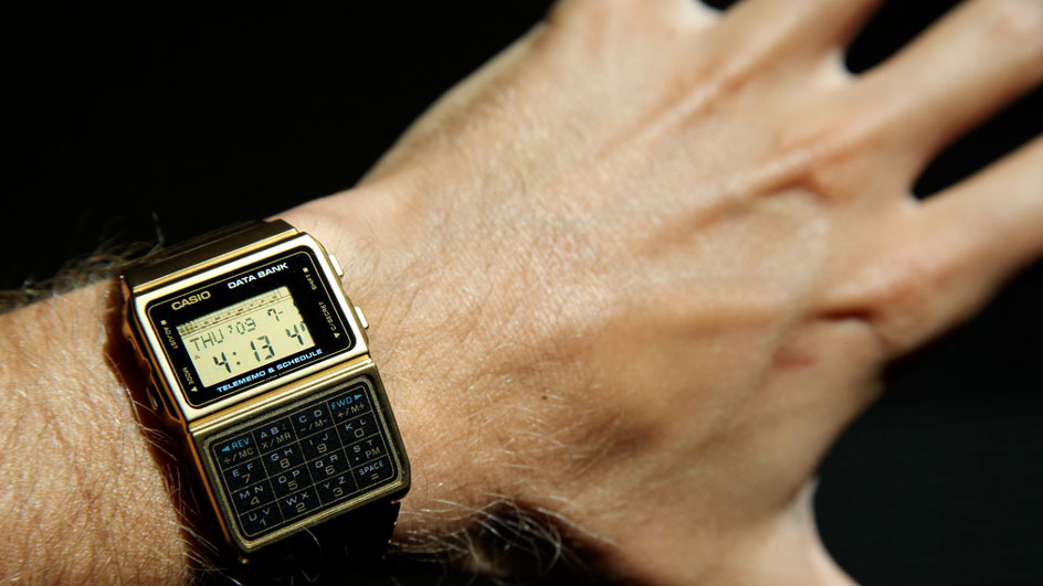 Gold calculator watch cheap