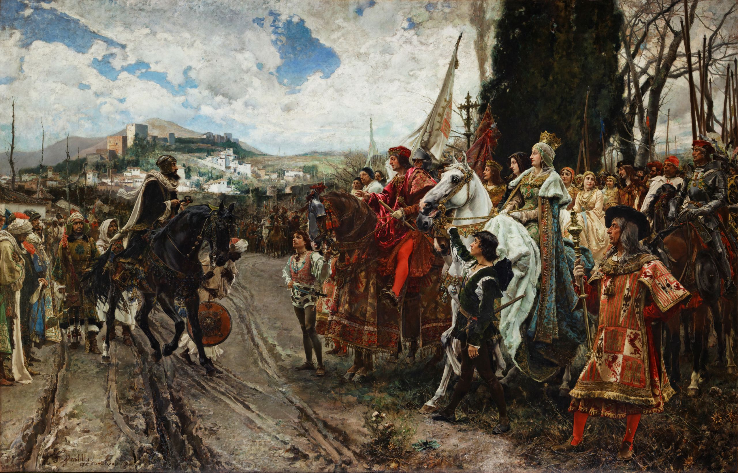 Francisco Pradilla Ortiz, La Rendición de Granada (oil on canvas, 1882).
