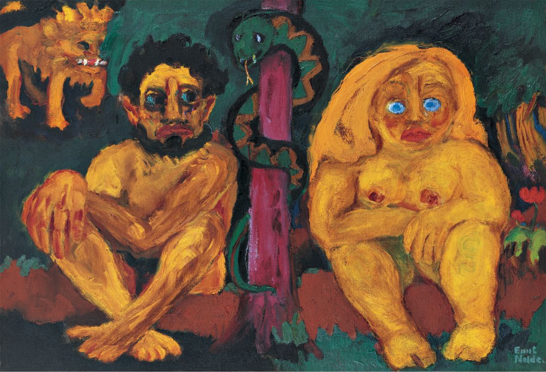 Detail of Emil Nolde, Paradise Lost (Oil on canvas, 1921). Nolde Foundation Seebüll. © Nolde Foundation Seebüll / Photo: Fotowerkstatt Elke Walford, Hamburg, und Dirk Dunkelberg, Berlin