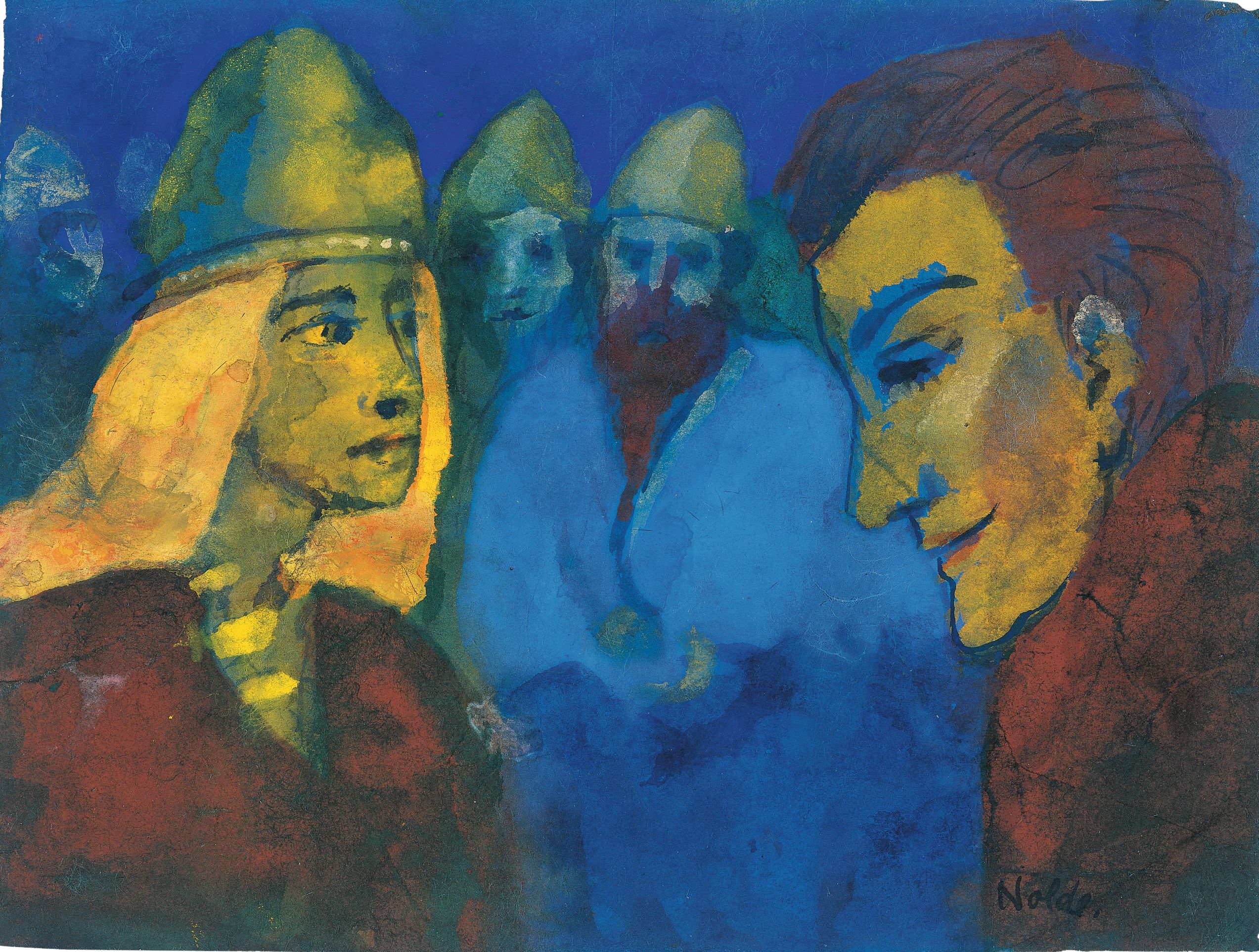 Emil Nolde, Mistress and Stranger (watercolour, undated). Nolde Foundation Seebüll. © Nolde Foundation Seebüll / Photo: Dirk Dunkelberg, Berlin