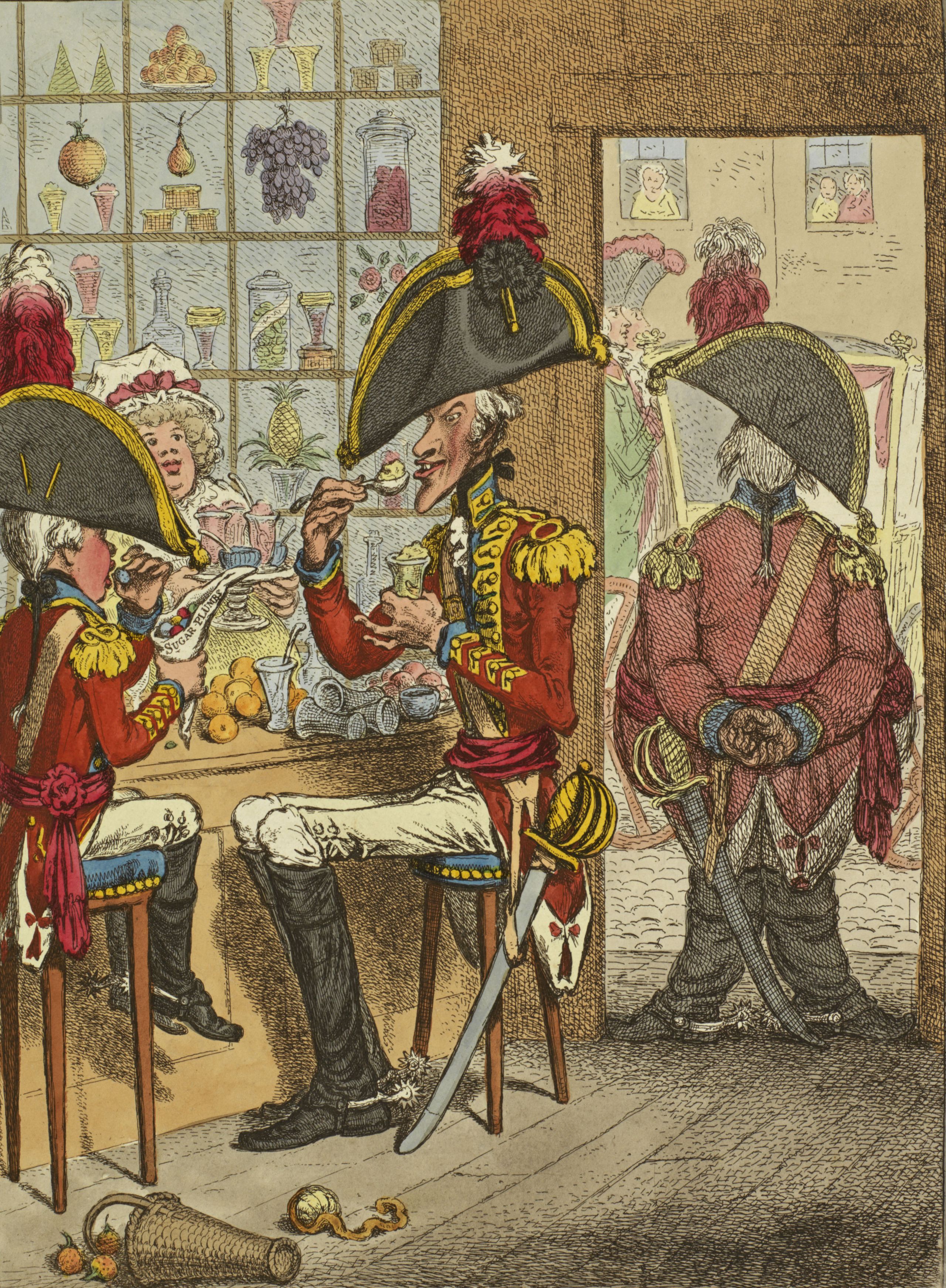 James Gillray, Hero’s recruiting at Kelsey’s; -or- Guard-Day at St James’s (9 June 1797). Fitzwilliam Museum, Cambridge