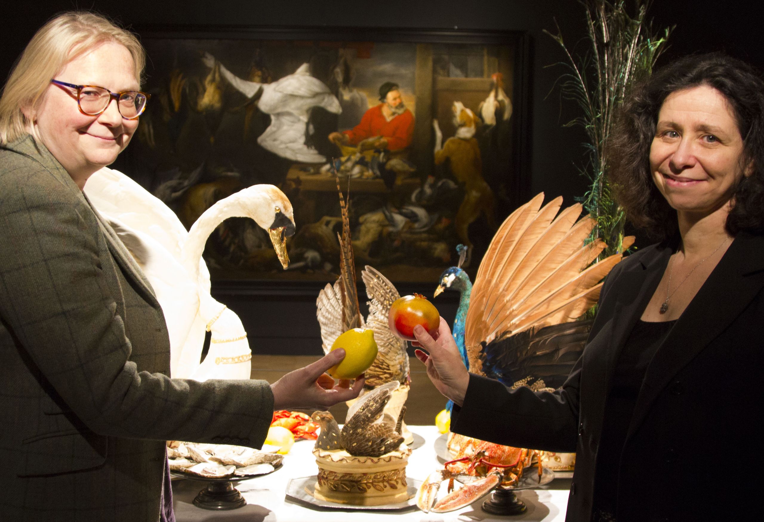 Exhibition curators Dr Victoria Avery (left) and Dr Melissa Calaresu (right)