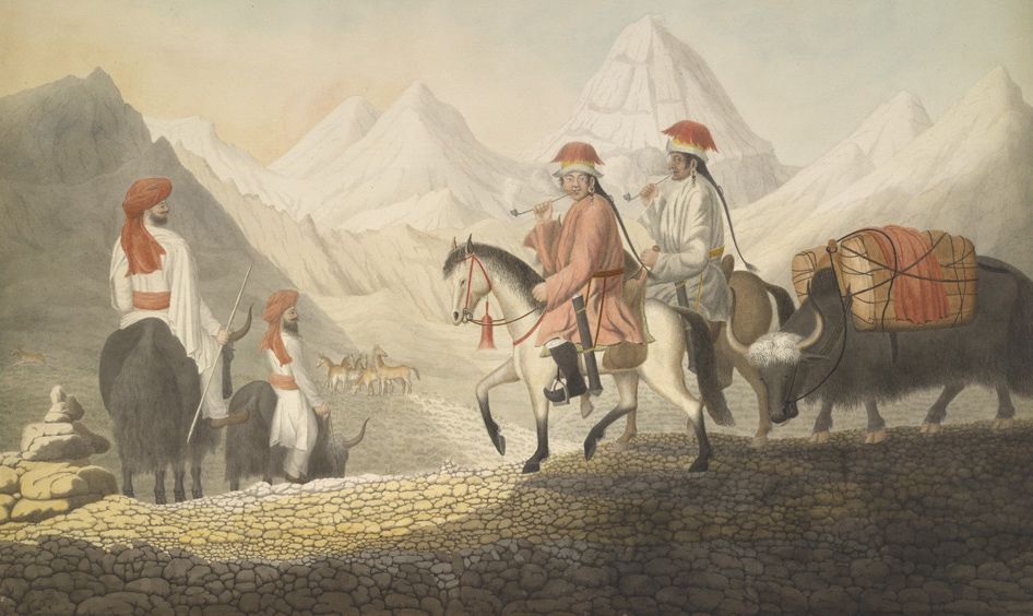 Moorcroft and Hearsay on the road to Lake Mansarowar (Tibet). c.July 1812. © The British Library Board