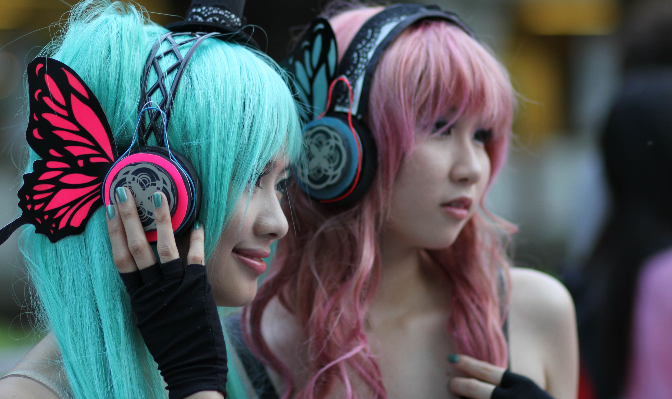 Women dressed in kawaii style including butterfly headphones. Image courtesy of Ryan Lackey under a CC licence via Flikr