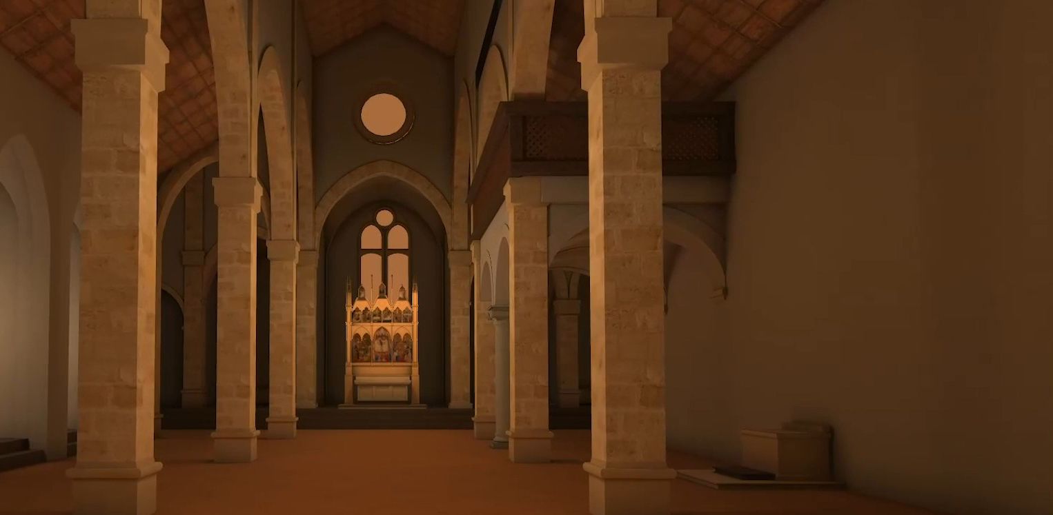 The nave of the church of San Pier Maggiore as visualised by the 'Hidden Florence 3D: San Pier Maggiore' app