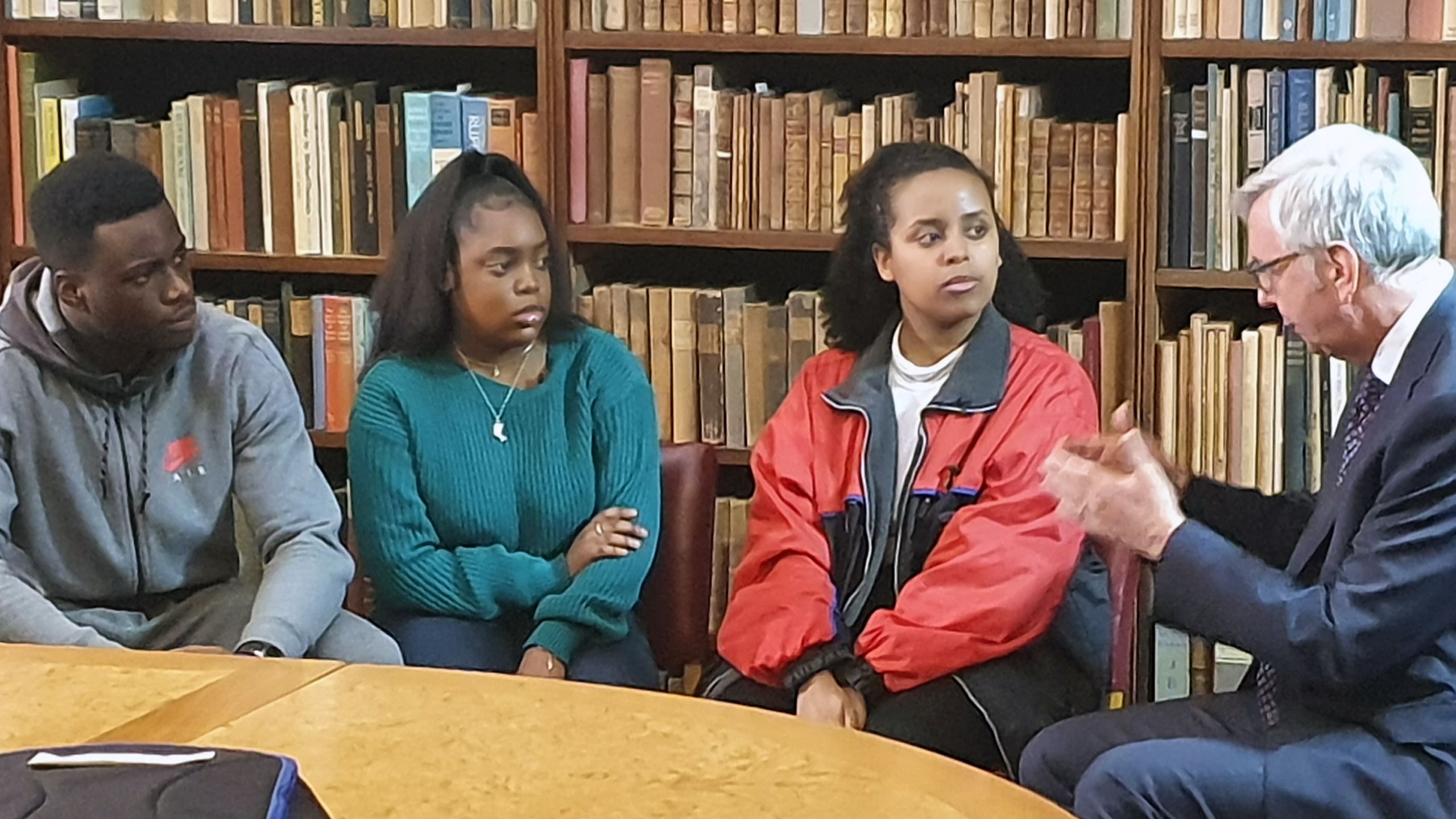 Sharon Mehari with fellow students and Vice-Chancellor Professor Stephen J Toope    