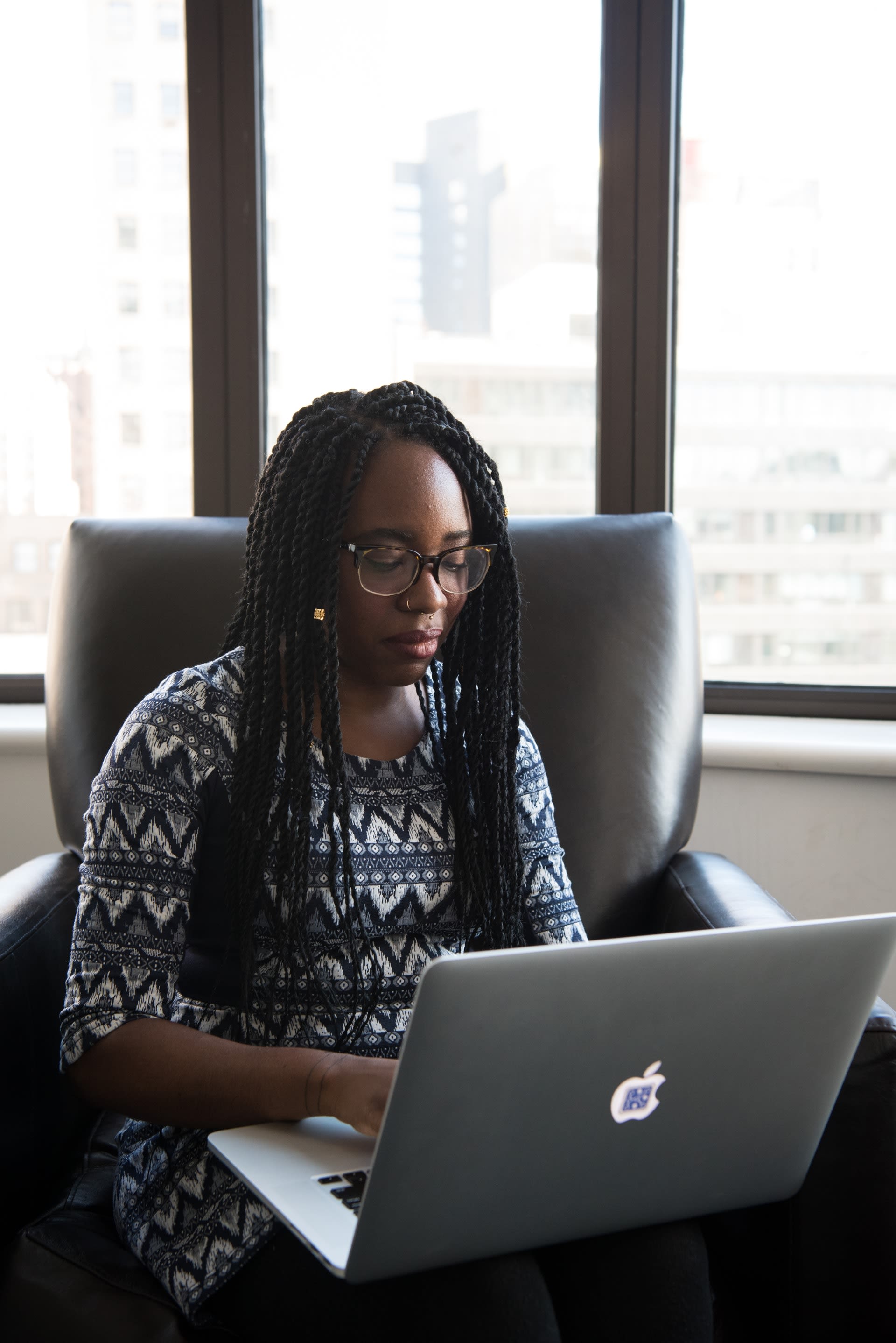 Woman using a laptop