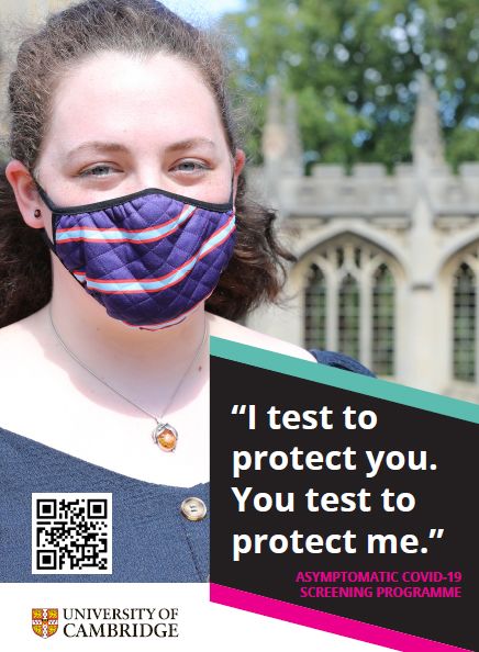 Poster for screening programme - "I test to protect you. You test to protect me."