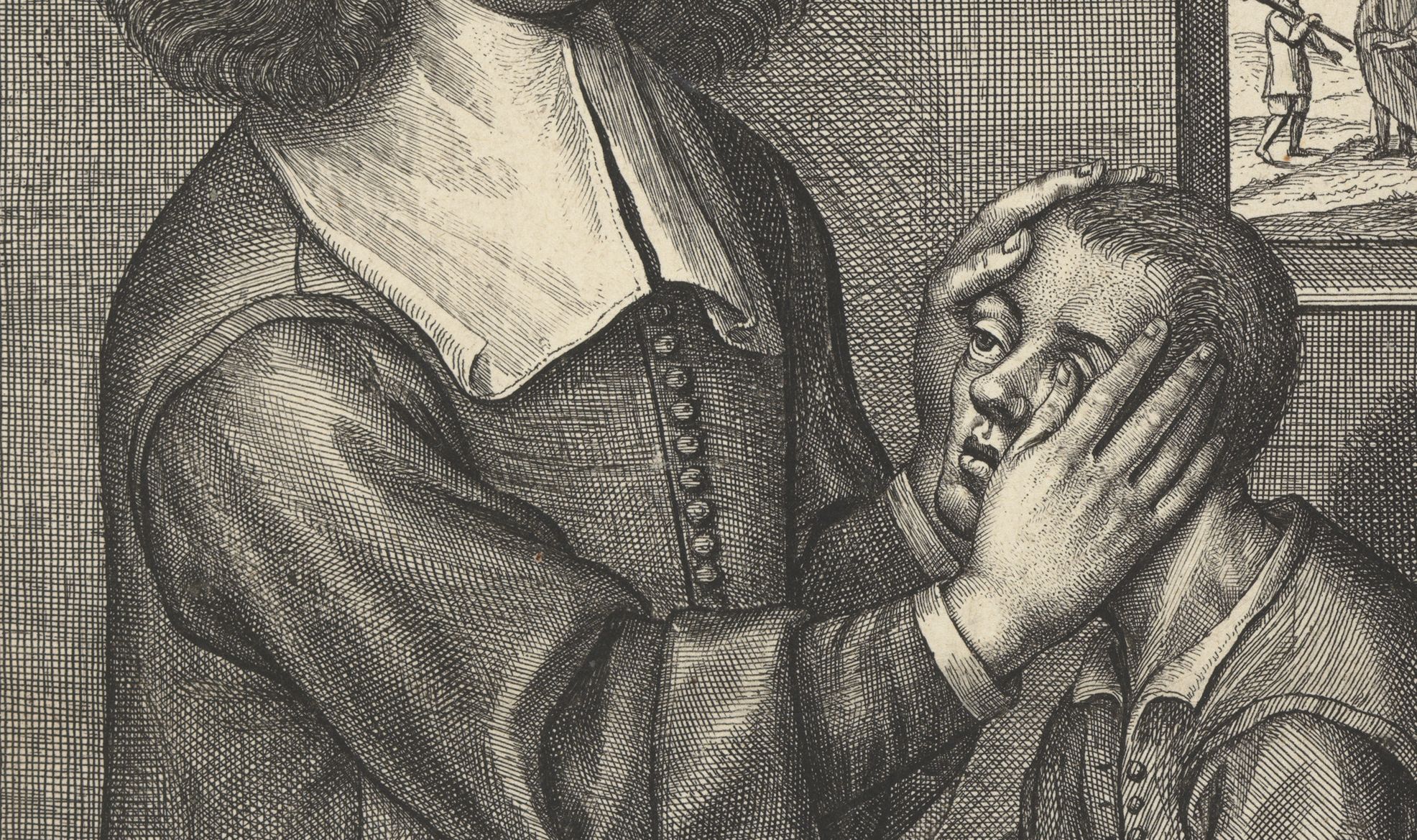 William Faithorne, Portrait of Valentine Greatrakes [detail]. Engraving on paper, 1666. Fitzwilliam Museum, Cambridge