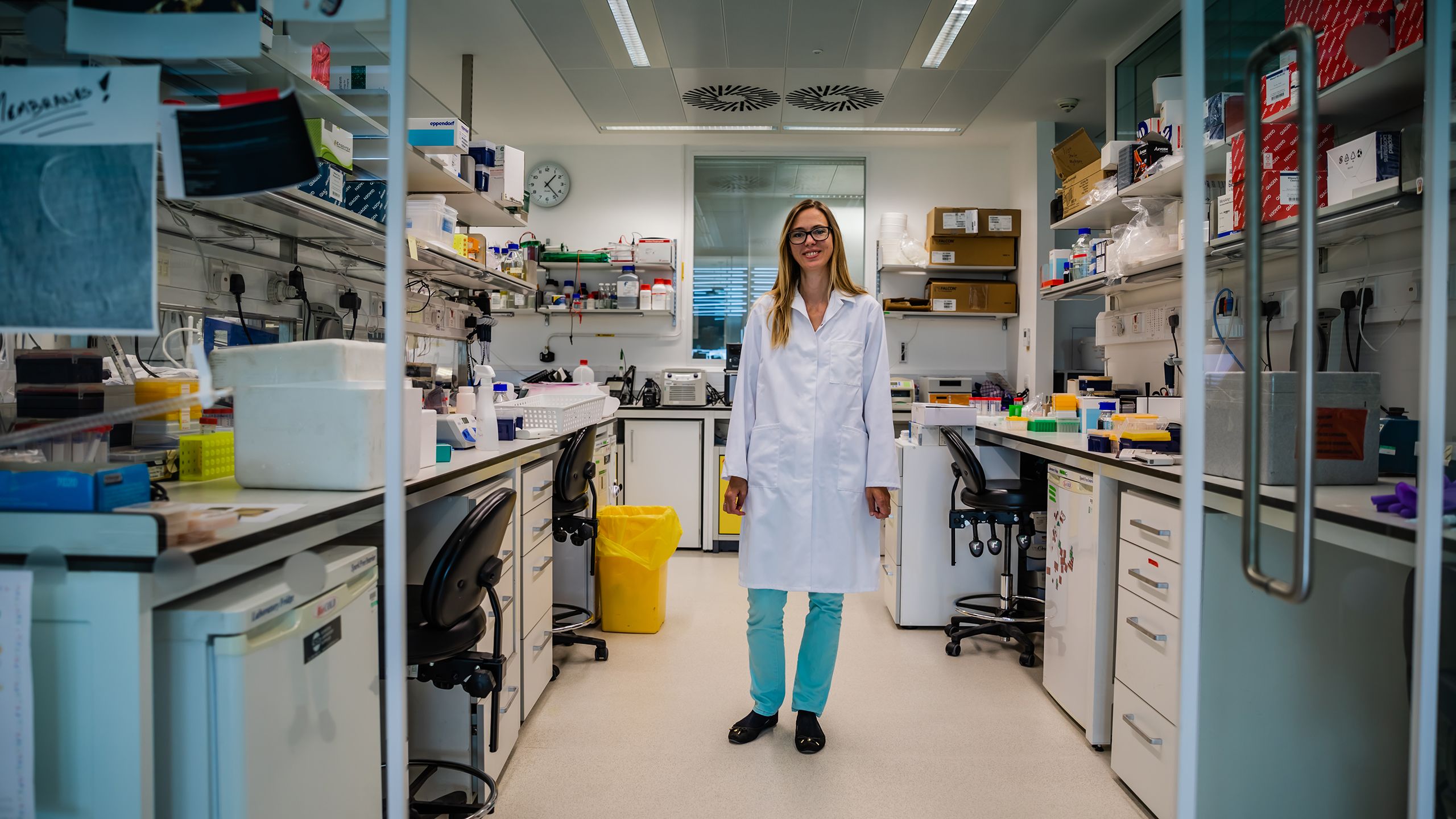 Madeline Lancaster in her lab