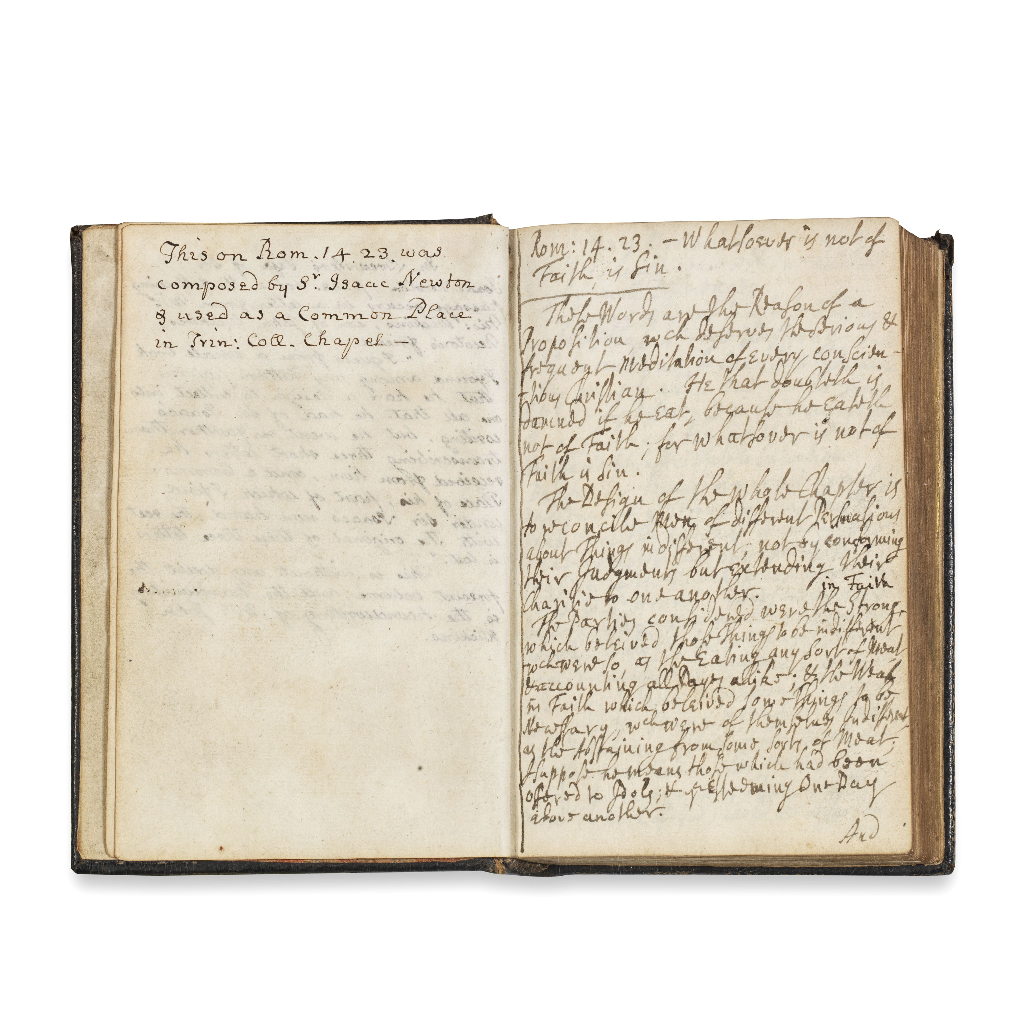 Christie's to sell Isaac Newton's notes for greatest work