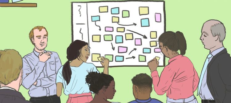 People roadmapping. Illustration by Elyssa Rider