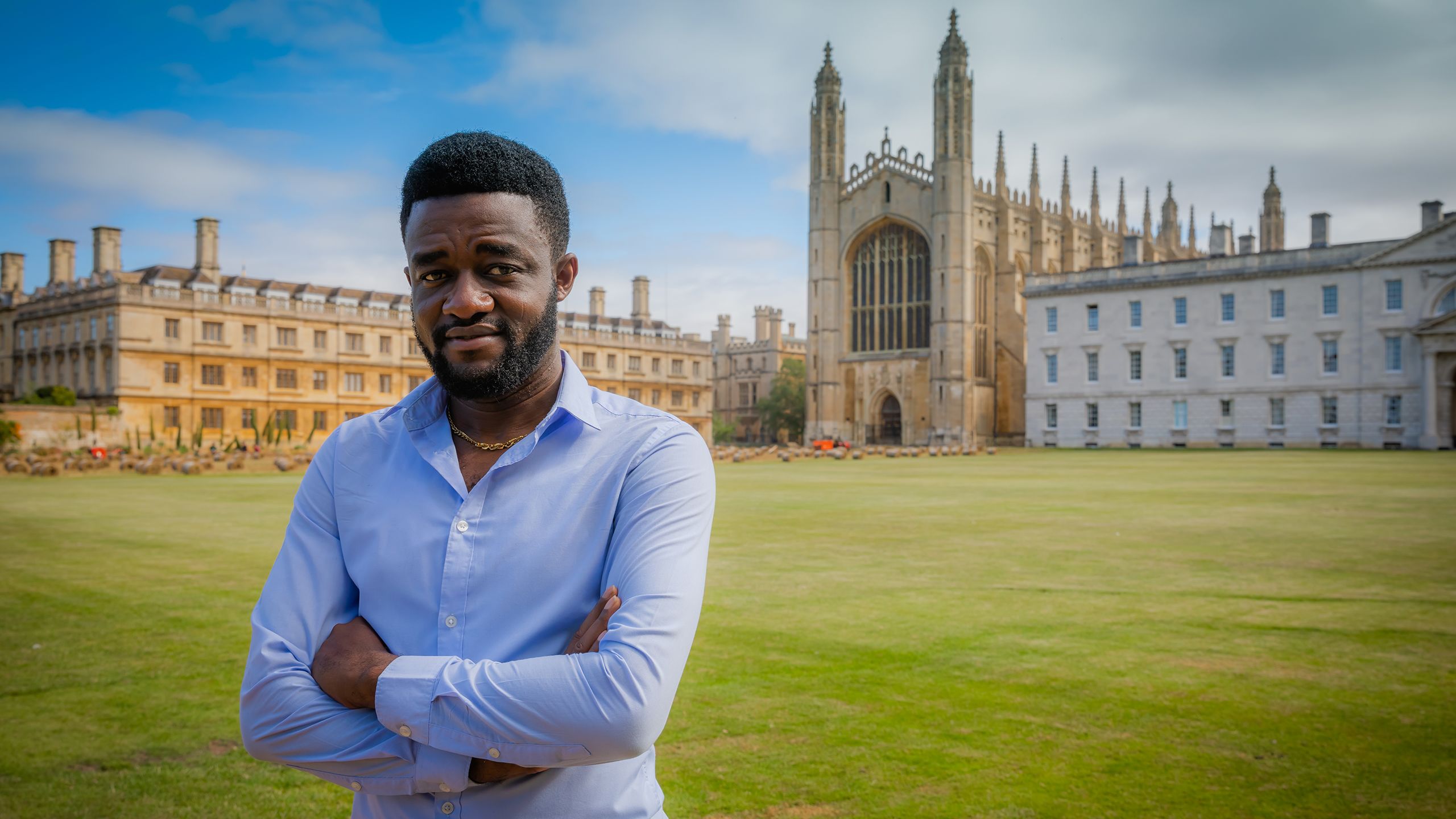 David standing outside King's College