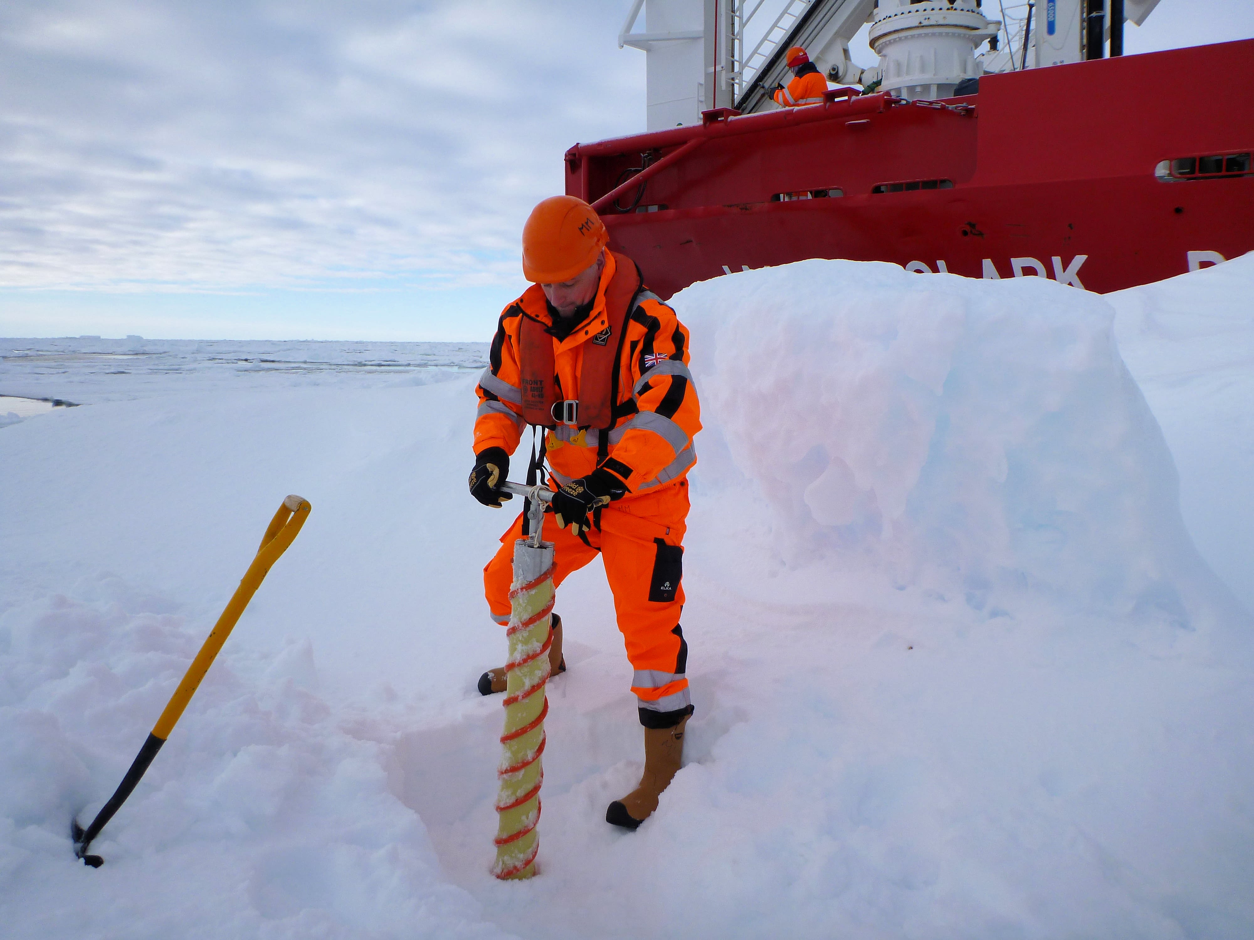 Mike drilling in the sea ice