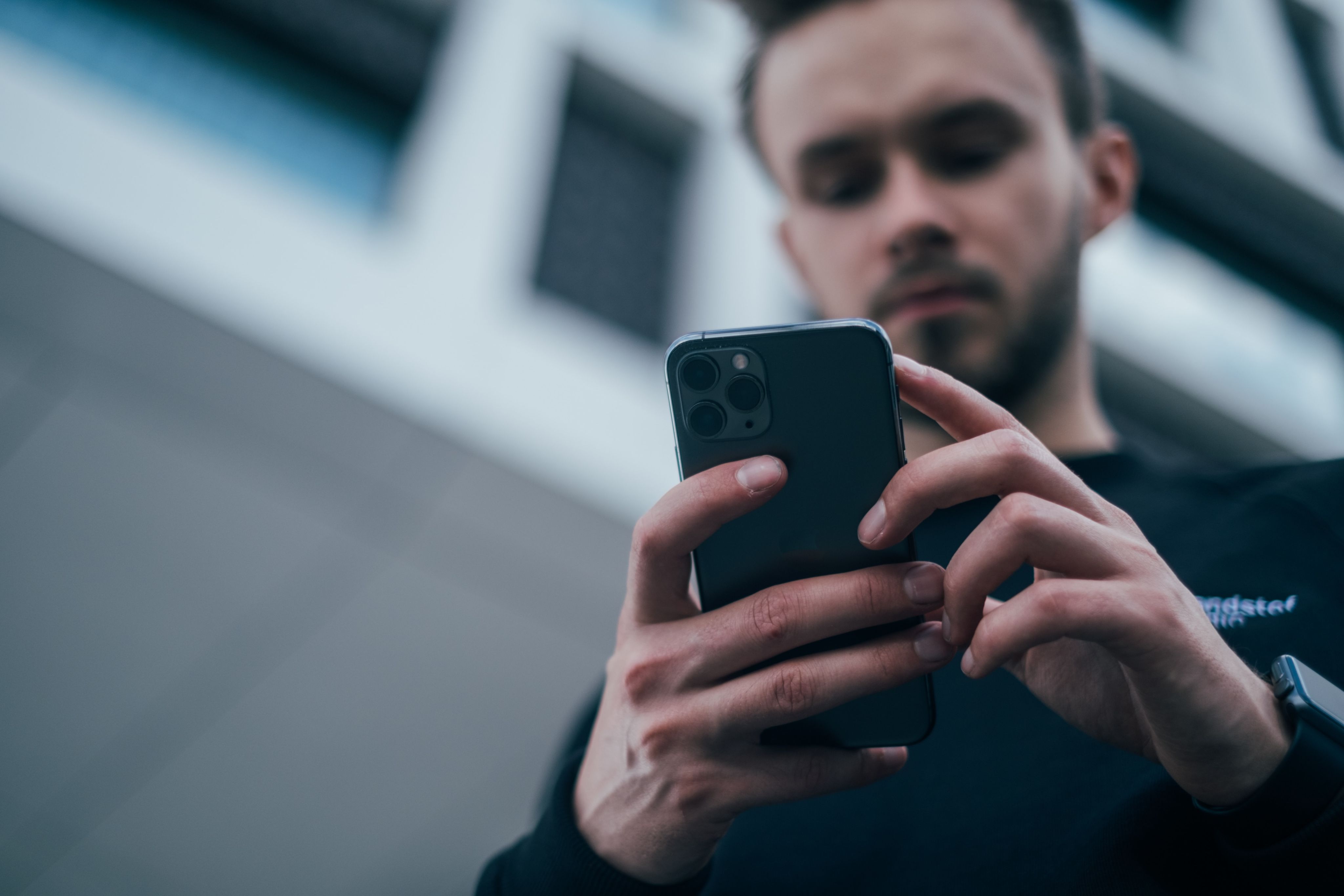 Man using mobile phone