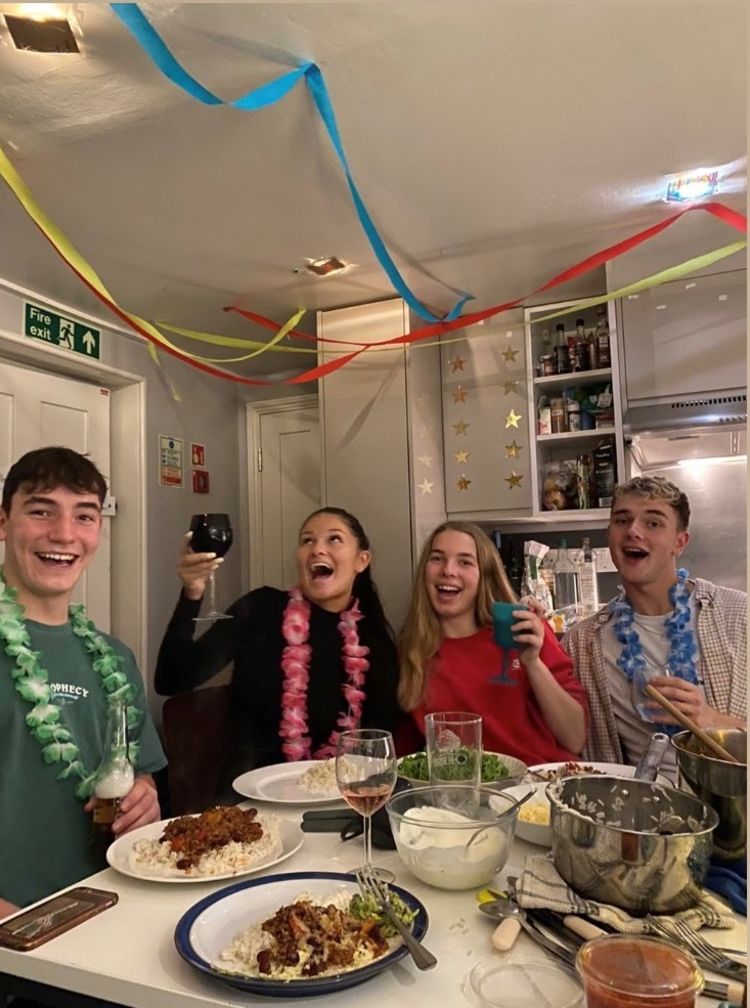 Georgia King with Cambridge University friends