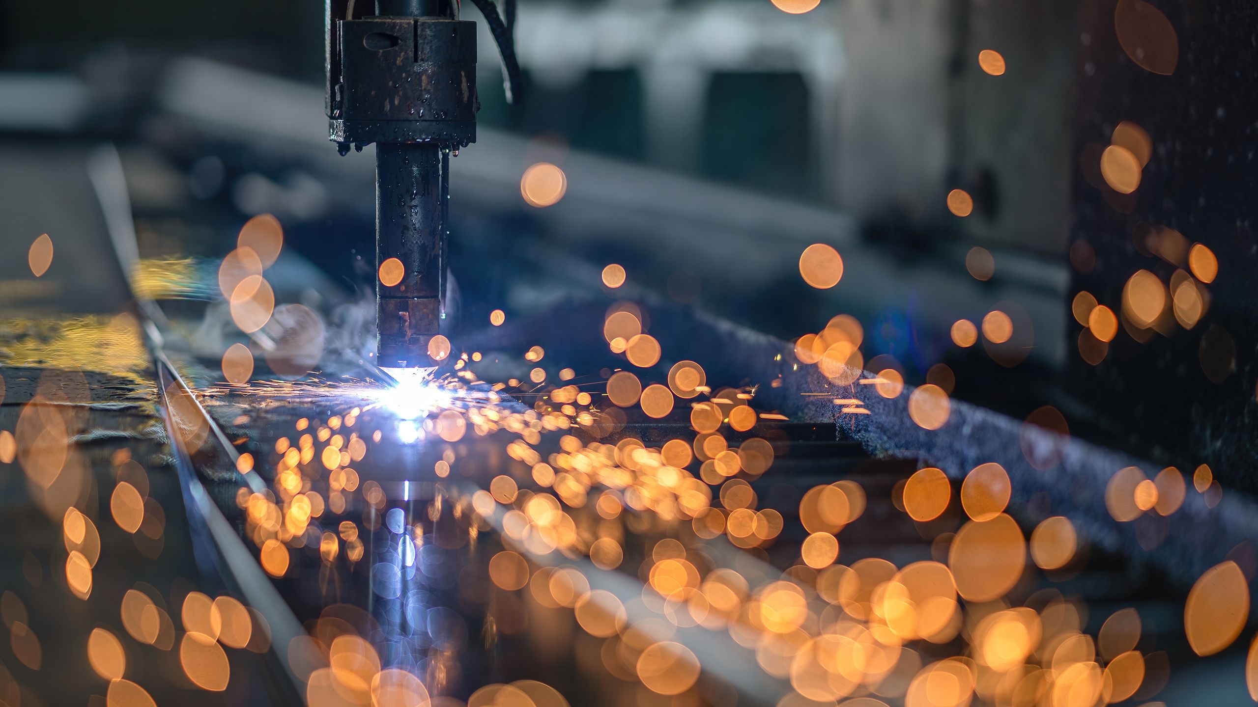 Machine throwing off sparks