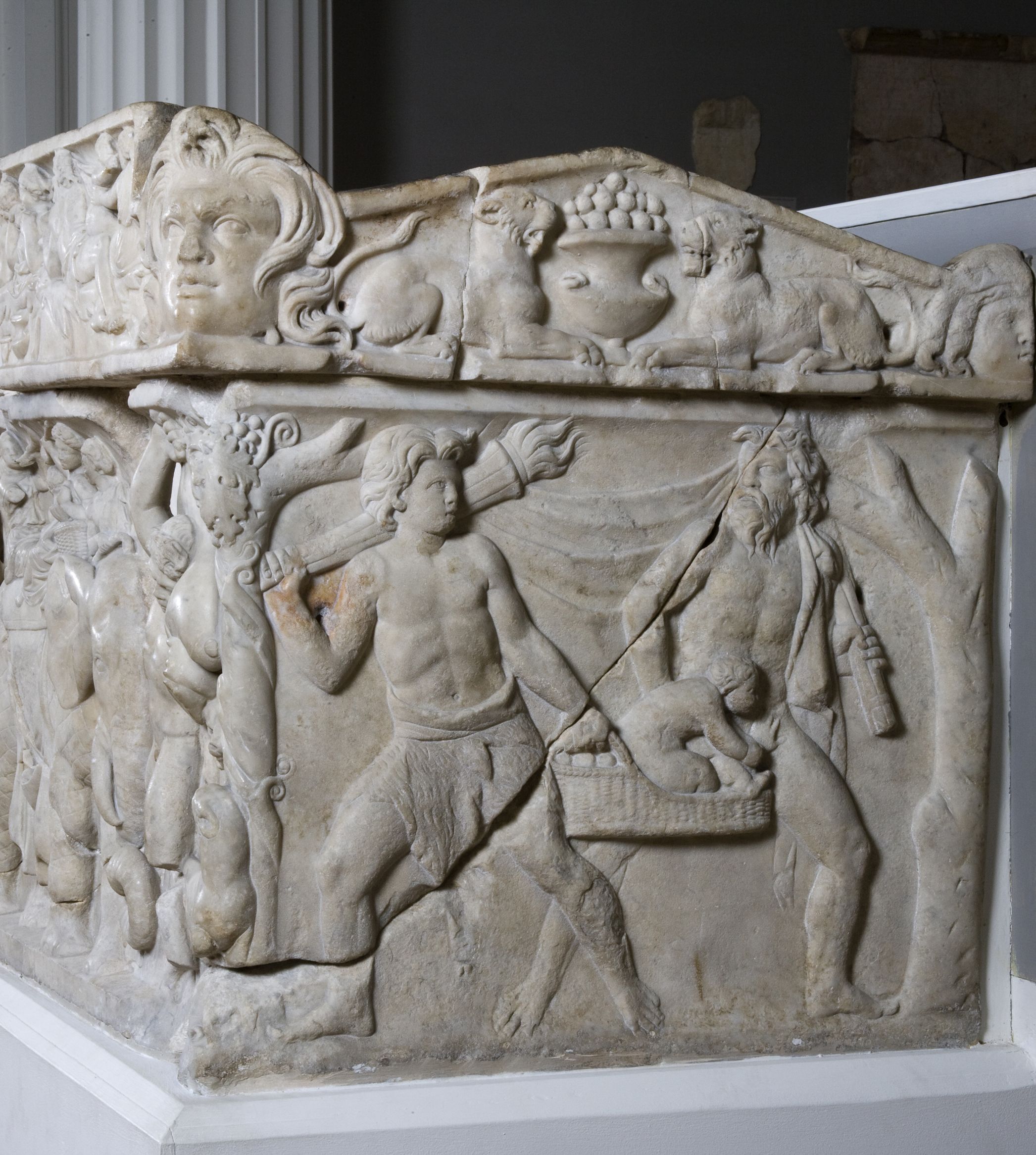 Detail of the Pashley Sarcophagus in the Fitzwilliam Museum, Cambridge