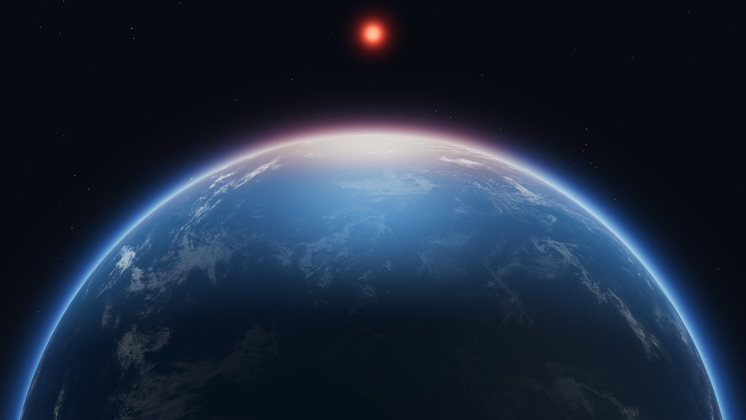 Artist's impression of the Hycean exoplanet K2-18 b.