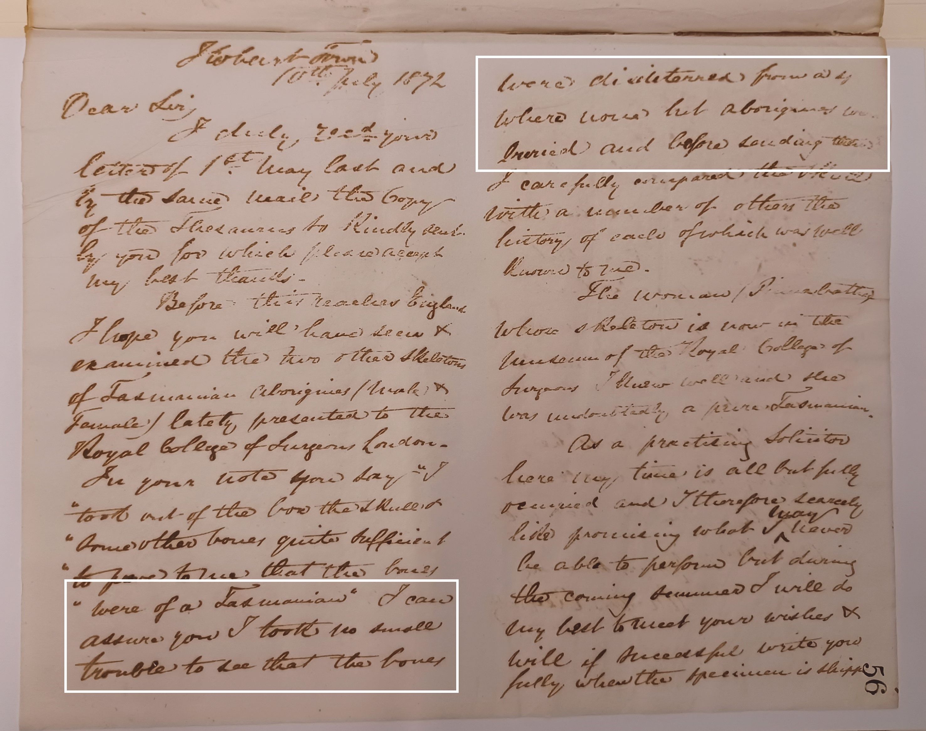 Letter from Allport to Joseph Barnard Davis. 