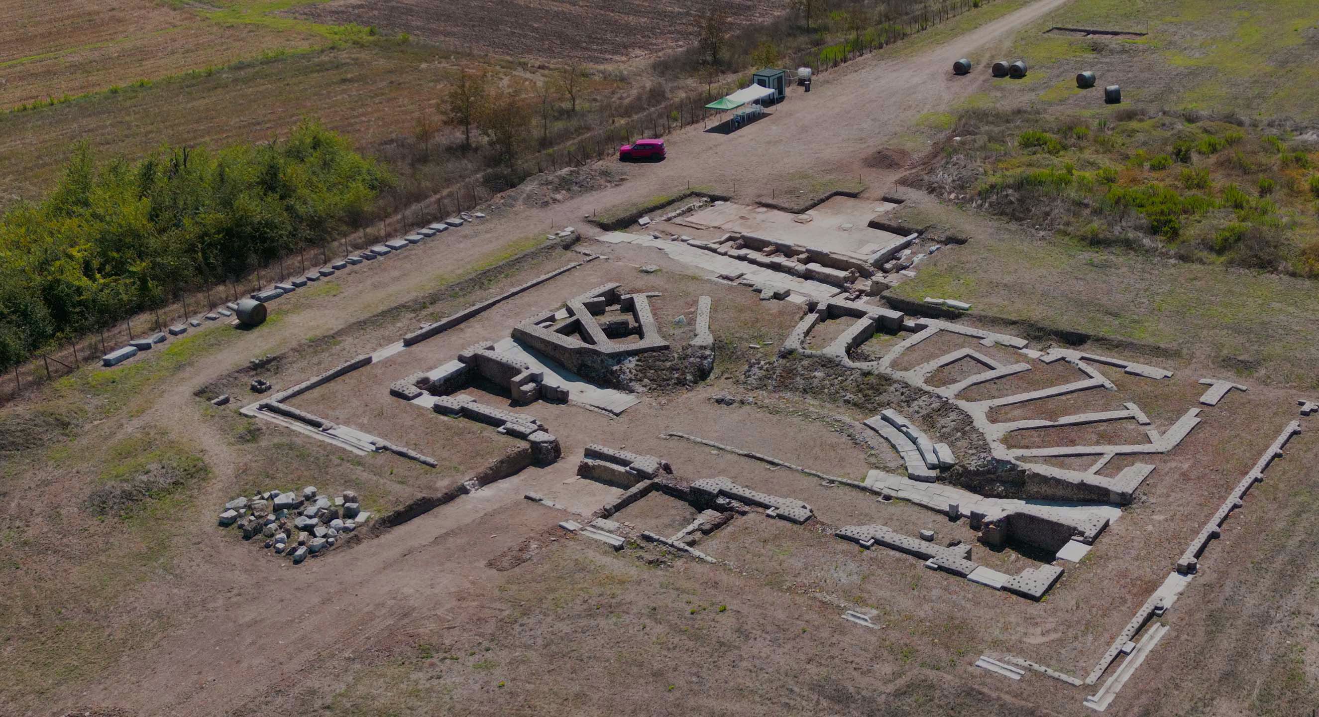 Remains of the theatre at Interamna Lirenas, seen from above in Sept 2023. Credit Alessandro Launaro