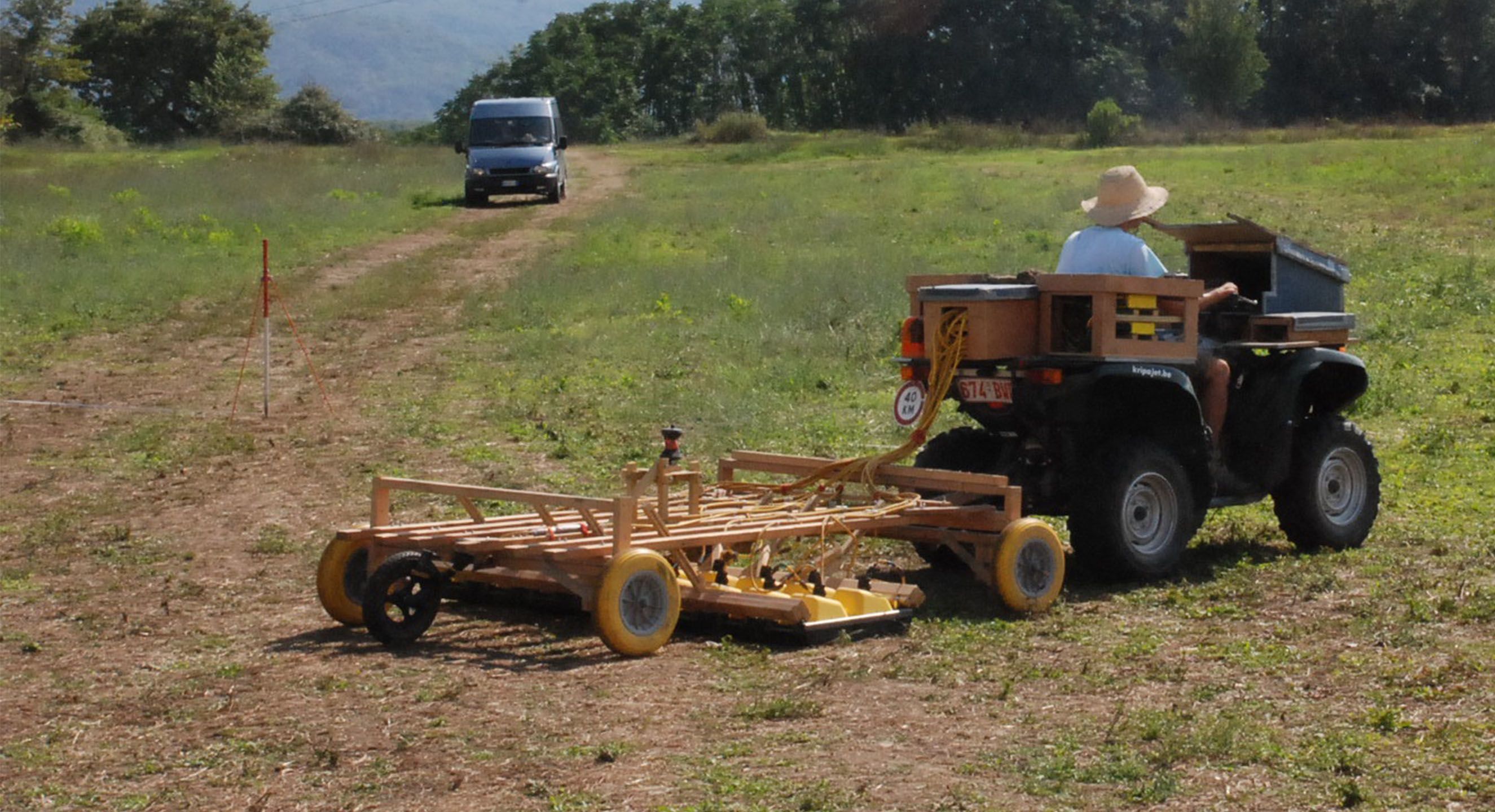 Lieven Verdonck operating the GPR at Interamna Lirenas. Image: Martin Millett