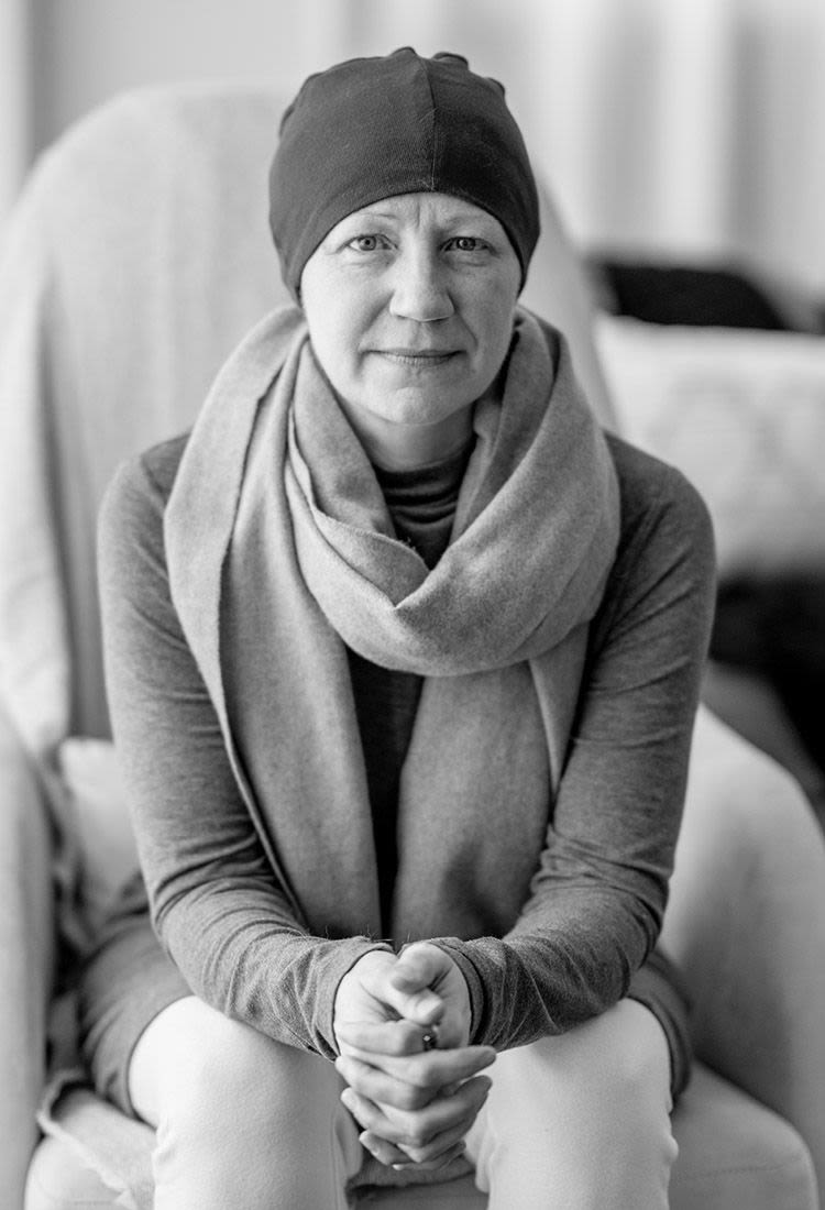 Portrait of a breast cancer patient looking at the camera