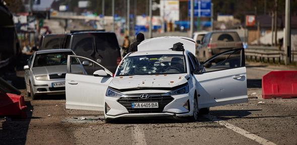 Destroyed cars in Ukraine