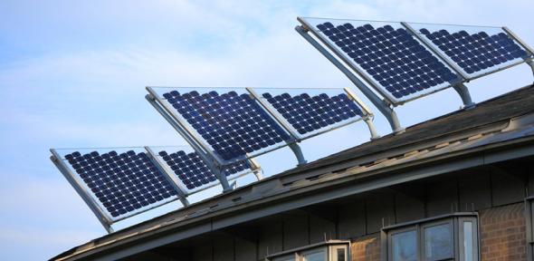 Solar panels at West Cambridge
