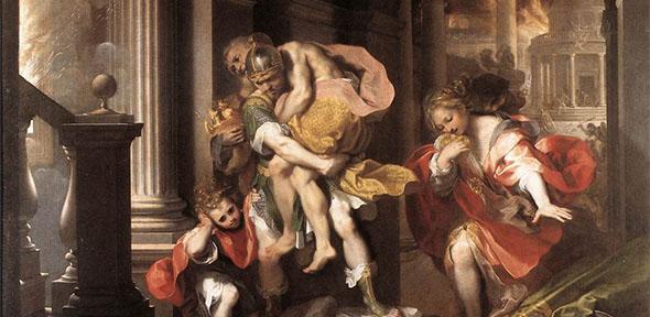 Federico Barocci’s portrayal of Aeneas fleeing the burning Troy, from 1598
