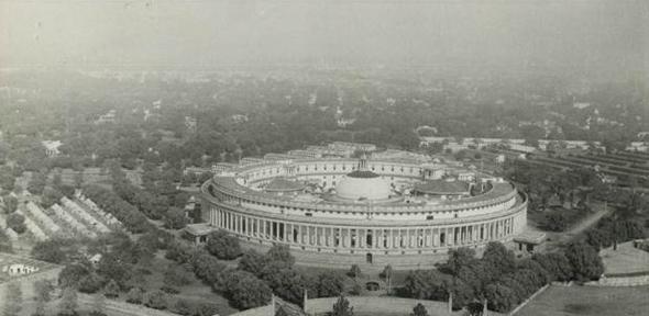 Indian Parliament building (designed by British architect Edwin Lutyens) in 1944