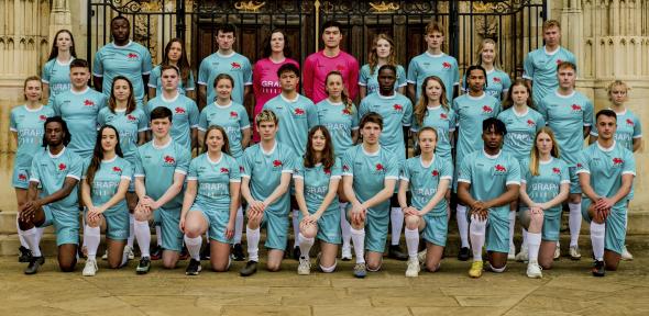CUAFC men's and women's football teams wear kit made of recycled plastic bottles