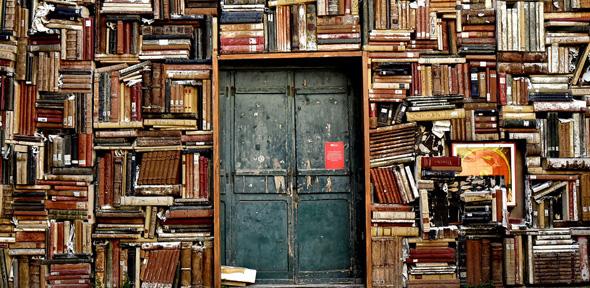 Old book wall