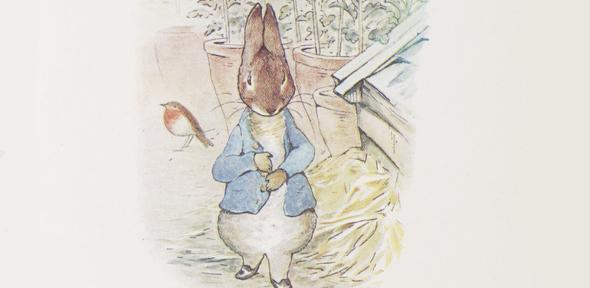 Illustration of Peter Rabbit from The Tale of Peter Rabbit by Beatrix Potter